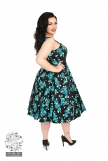 Black Rosaceae Swing Dress Plus size