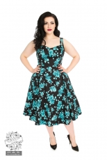 Black Rosaceae Swing Dress Plus size