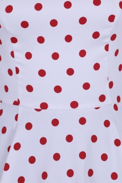 Cindy Polka Dot Swing Dress in White 