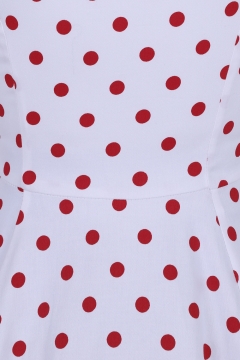 Cindy Polka Dot Swing Dress in White 