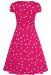 Claudia Flirty Fifties Style Polka Dot Dress In Hot Pink/White