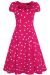 Claudia Flirty Fifties Style Polka Dot Dress In Hot Pink/White