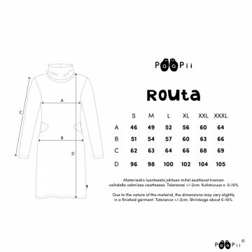 ROUTA mekko, Ruusu, punajuuri-musta