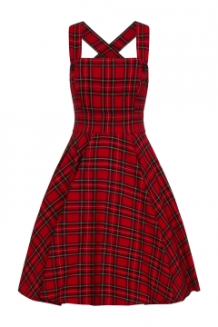 Irvine Pinafore Dress Red