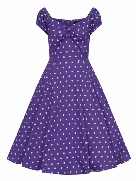 Dolores Pretty Polka Doll Dress purple