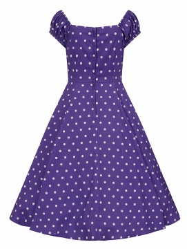 Dolores Pretty Polka Doll Dress purple