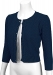 Cute Pattern Cropped Cardigan Sweater: NAVY