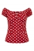 Dolores top red polka dot