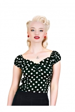 Dolores top black polka dot 