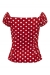 Dolores top red polka dot