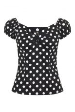 Dolores top black polka dot 