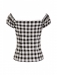 Collectif Mainline Dolores Vintage Gingham Top black and white