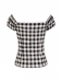 Collectif Mainline Dolores Vintage Gingham Top black and white