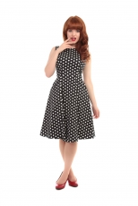 Hepburn black polka dot dress