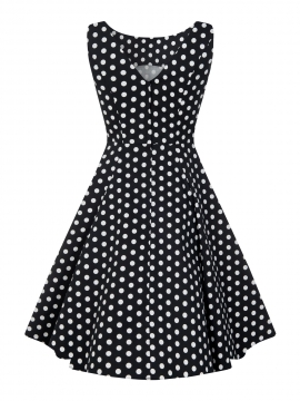 Hepburn black polka dot dress