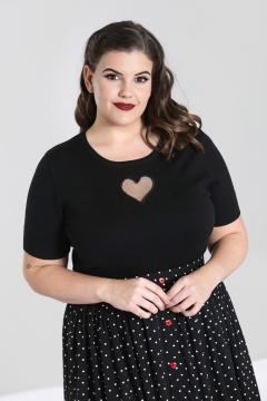 Heart Top Black Plus Size