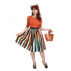 Jasmine Pumpkin Stripe Swing Skirt