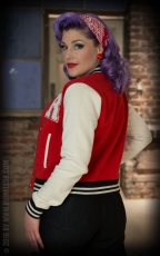 Ladies Sweat Collage Jacket Red 