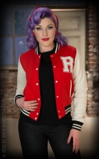 Ladies Sweat Collage Jacket Red 