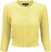 Cute Pattern Cropped Cardigan Sweater: BABY YELLOW 