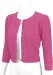 Cute Pattern Cropped Cardigan Sweater: MAGENTA