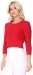 Cute Pattern Cropped Cardigan Sweater: RED 