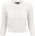 Cute Pattern Cropped Cardigan Sweater: WHITE