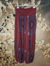 Ihmehousut burgundy mandalakuvio yhden koon S-L  