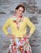 Cute Pattern Cropped Cardigan Sweater: BABY YELLOW 