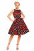 Annie Retro Swing Dress in Black Rose Polka