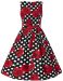 Annie Retro Swing Dress in Black Rose Polka