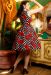 Annie Retro Swing Dress in Black Rose Polka