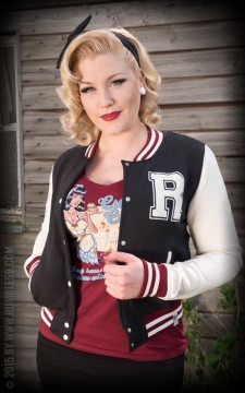 Ladies Sweat Collage Jacket Black     