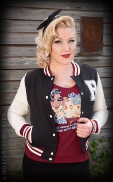 Ladies Sweat Collage Jacket Black     