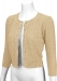 Cute Pattern Cropped Cardigan Sweater: TAUPE