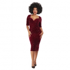 Trixie Velvet Sparkle Pencil Dress