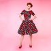 Darlene 50’s Style Swing Dress in Rose Polka Dot