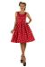 Amanda Scoop Neck Swing Dress Red & White Polka Premium Cotton