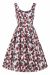 Amanda Cotton White Scoop Neck Red Rose Print Swing Dress