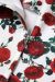  Amanda Cotton White Scoop Neck Red Rose Print Swing Dress